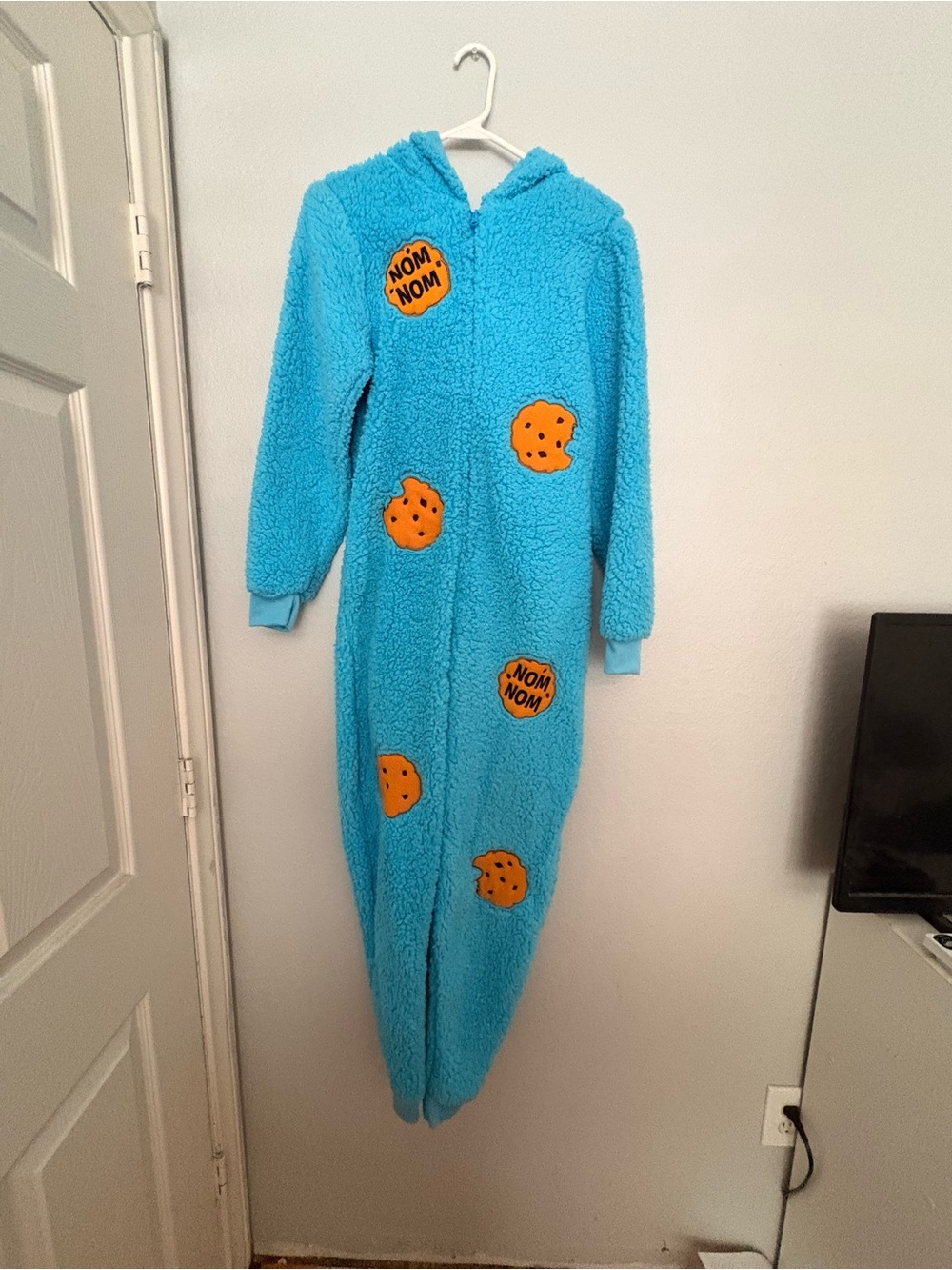 Cozy Blue Cookie Onesie for Womens- Hooded Fleece